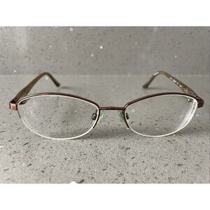 Genesis Eyeglasses Frames ONLY G5011 Color 200 Café Size 52–17–130 half rim oval